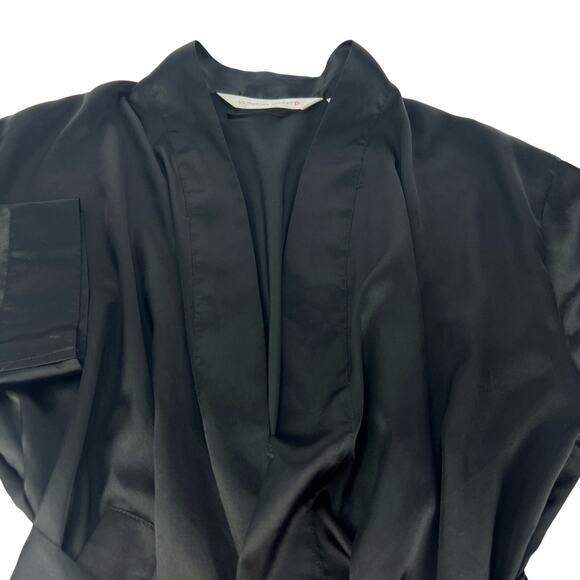 Victoria’s Secret Satin Black Attached Belt Women’s Robe One Size Dressing Gown - Picture 5 of 9